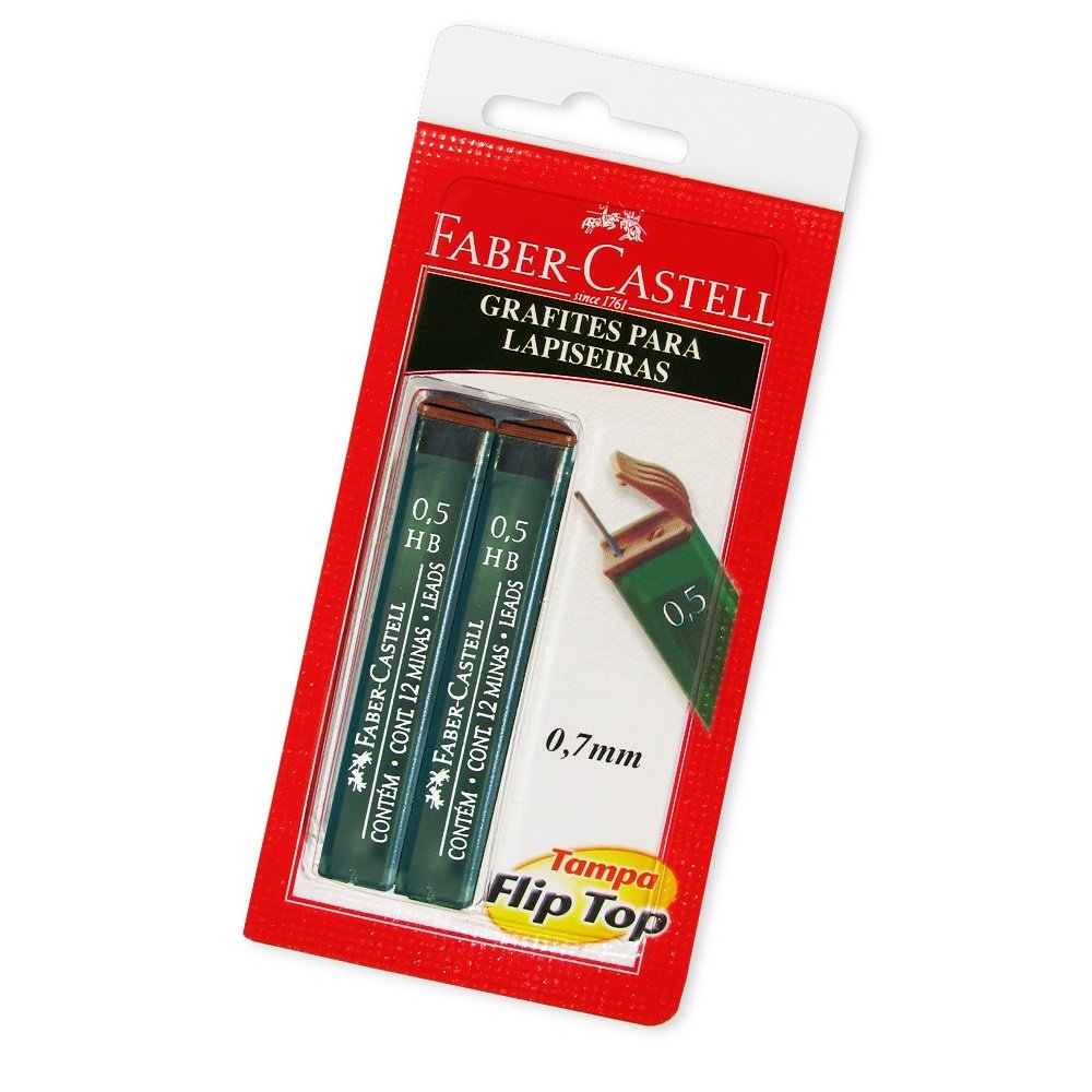 Minas Para Portaminas Faber-Castell 2B 0.7 mm 2 Tubos de 12 Minas