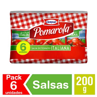 POMAROLA - Salsa de Tomate Pack Italiana - 6 x 200 GR