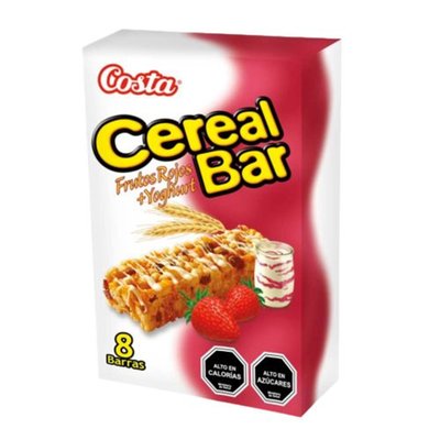 COSTA - Cerealbar Frutos Rojos + Yoghurt - 8 UN X 21 GR