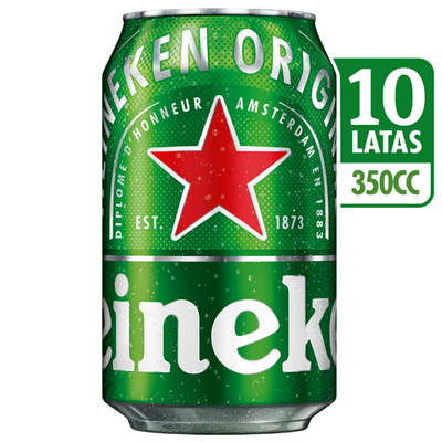 HEINEKEN - Pack Cerveza Heineken Lata  - 10 UN X 350 CC