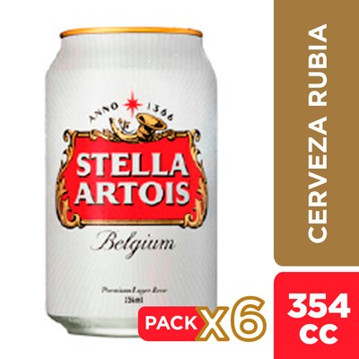 STELLA ARTOIS - Pack Cerveza Lata - 6 x 354 cc