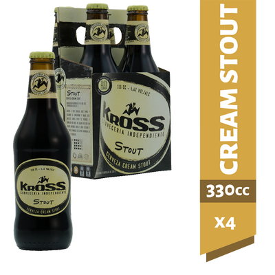 KROSS - Pack Cerveza Kross 4x330cc Ale Stout Botella - Pack X 4