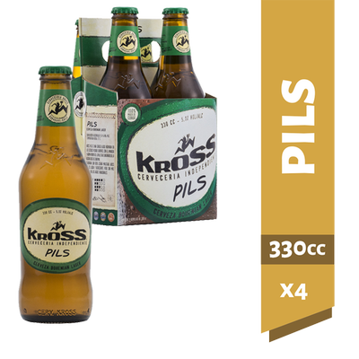 KROSS - Pack Cerveza Kross 4x330cc Ale Pilsner Botella - Pack X 4