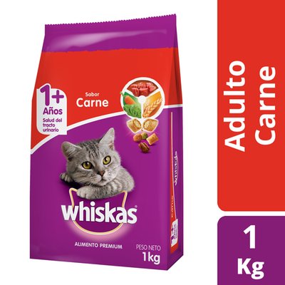 WHISKAS - Alimento Para Gatos Carne - 1 kg