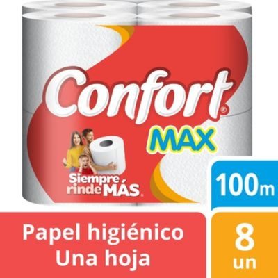 CONFORT - Papel Higiénico Hoja Simple - 100 MT X 8 UN