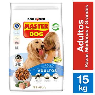 MASTER DOG - Alimento para Perro Pollo Arroz y Vegetales - 15 KG