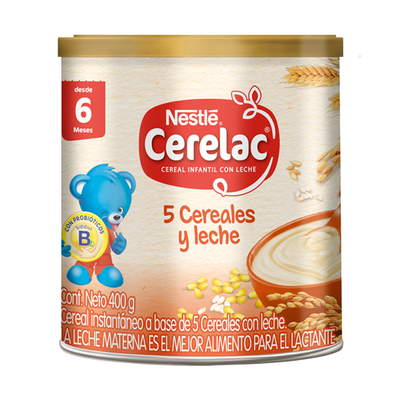 undefined - Cereal infantil Cerelac 5 Cereales y Leche Tarro - 400 GR