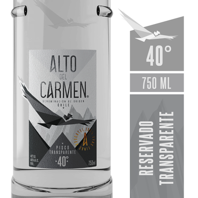ALTO DEL CARMEN - Pisco Alto del Carmen Transparente 40° - 750 ml