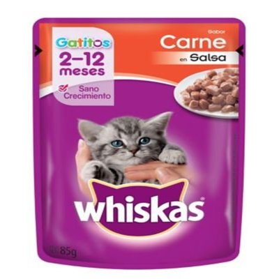 WHISKAS - Alimento Para Gatitos Pouch Carne - 85 GR