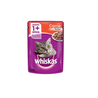 WHISKAS - Alimento Para Gatos Pouch Carne - 85 GR