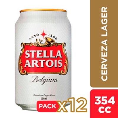 STELLA ARTOIS - Pack Cerveza Stella Artois 12x354cc Lata - Pack X 12