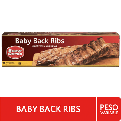 SUPER CERDO - Costillitas de Cerdo Congeladas Baby Backs Ribs - 1 KG