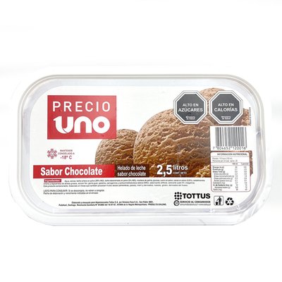 PRECIO UNO - Helado Chocolate - 2.5 LT