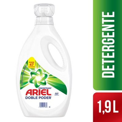 ARIEL - Detergente Líquido Concentrado Doble Poder Botella - 1.9  LT
