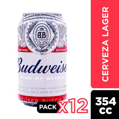 BUDWEISER - Pack Cerveza Lata - Pack X 12