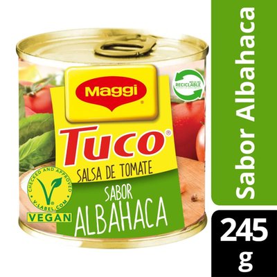 MAGGI - Salsa de Tomate Tuco Sabor Albahaca Lata - 245 GR