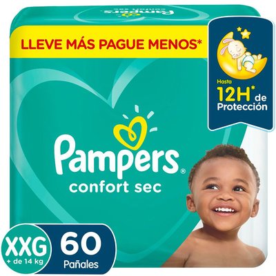 PAMPERS - Pañal Confort Sec  XXG - 60 UN