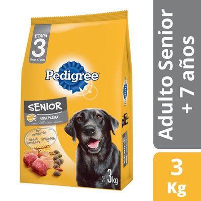 PEDIGREE - Alimento para perro 3 kg senior - ALIMENTO SECO 1 a 3 KG