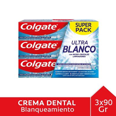 COLGATE - Pasta Dental Ultra Blanco - 3 x 90 GR
