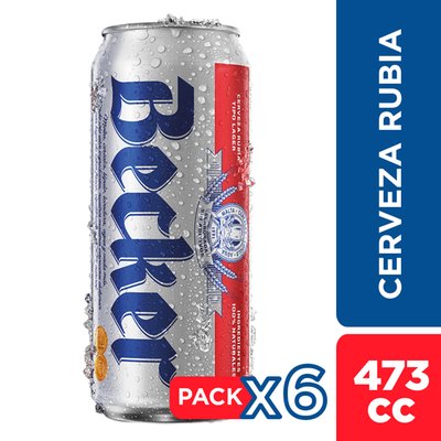 BECKER - Cerveza Becker 6x473cc - Pack X 6