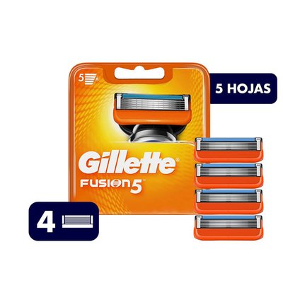 GILLETTE - Cartuchos Para Afeitar Fusion5 - 4 UN