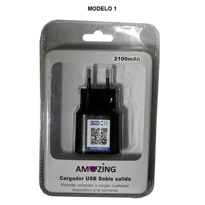 AMAZING - Cargador 2100 Mah 220V 2 USB 1 20 Y 31Ap Amazing - UN