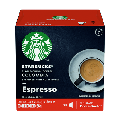 STARBUCKS - Starbucks Nescafé Dolce Gusto Espresso Colombia 12 Cápsulas - 66 GR