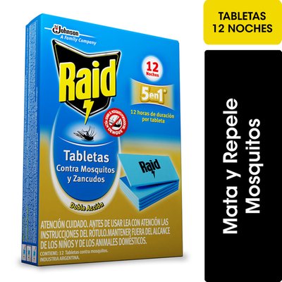 RAID - Insecticidas Tableta Zancudo - 12 UN