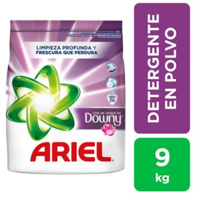 ARIEL - Detergente en Polvo con Un Toque de Downy - 9 kg