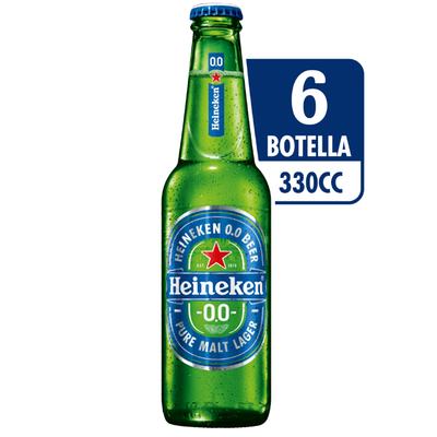 HEINEKEN - Cerveza Heine 0.0 X6 Ln Heineken - 330 cc