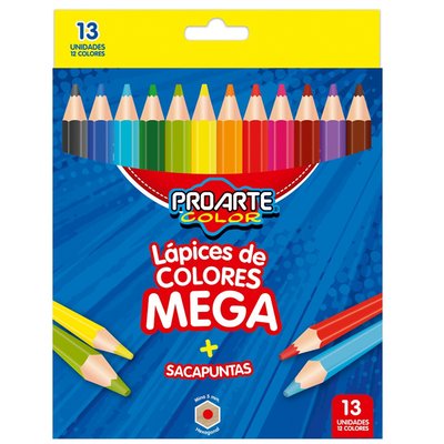 PROARTE - 12 Lápices De Colores Mega C/Sacapuntas Proarte