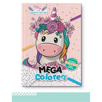 VERTICE - Libro Mega Colorea Unicornio Mar20
