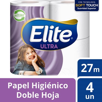 ELITE - Papel Higiénico Elite Ultra Doble Hoja - 4 UN