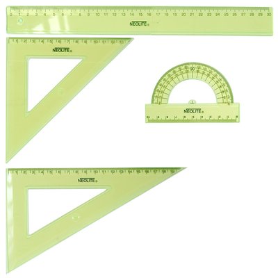 NEOLITE - Set Geometría Green 30 cm 4 Piezas