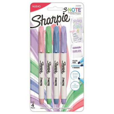 SHARPIE - 4 Destacadores Sharpie Note Blister Pastel - UN
