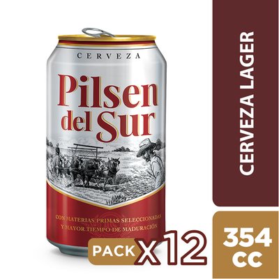 PILSEN DEL SUR - Pack Cerveza Pilsen del Sur - 12 x 354 cc