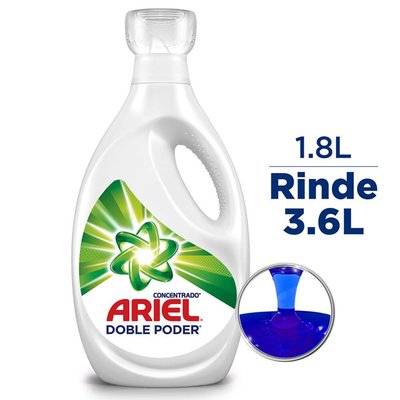 ARIEL - Detergente Líquido Doble Poder Botella - 1,8 LT