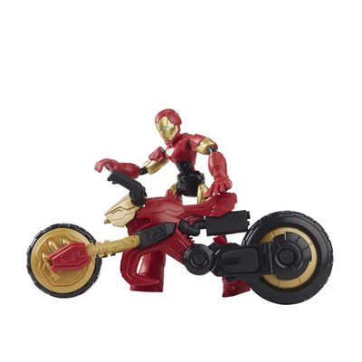 AVENGERS - Marvel Bend and Flex - Figura de Iron Man Flex Rider y Motocicleta - UN