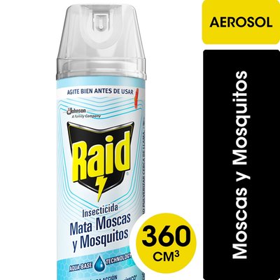 RAID - Insecticida Max Mata Moscas y Mosquitos Base Acuosa - 360 CC