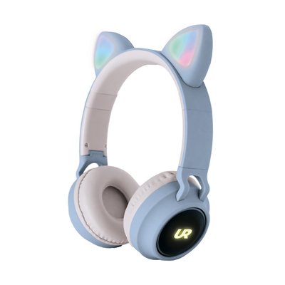 Aud fonos inal mbricos con luces RAWR KITTY UD AU0025 celeste