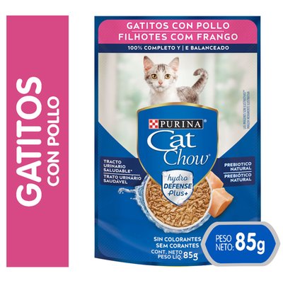 CAT CHOW - Alimento Húmedo para Gato Gatitos Pollo Sobre - 85 GR