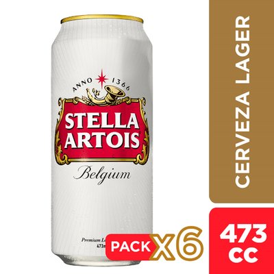 STELLA ARTOIS - Sixpack Cerveza Lata - 6 UN X 473 CC