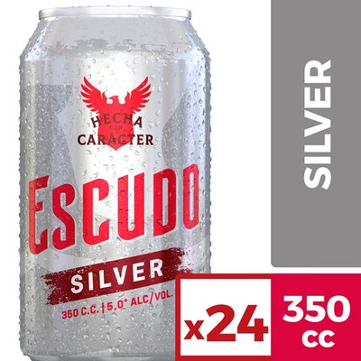 ESCUDO - Pack Cerveza Silver 5.7º GL - 24 x 350 CC