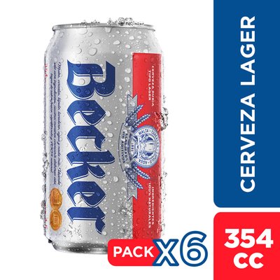 BECKER - Pack Cerveza Lata - 6 x 354 cc