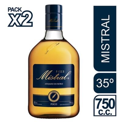 MISTRAL - Pack 2 Pisco Mistral 35º Gl - 750 ml